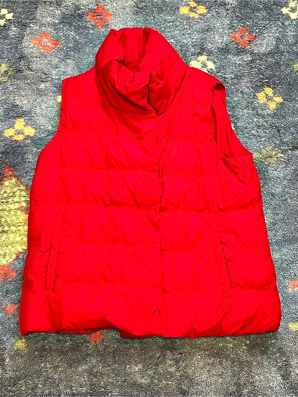 Eileen Fisher Red Down Puffer Vest Size Medium
